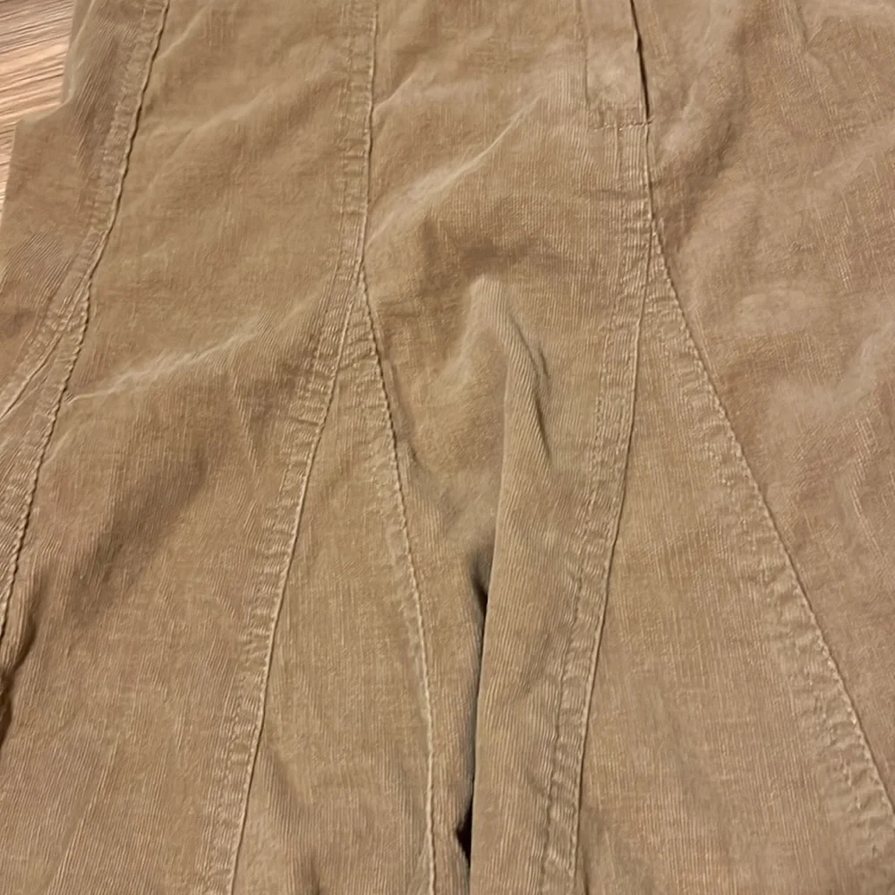 Tan Corduroy Skater Skirt